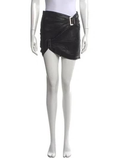 Pre-owned Jitrois Lambskin Mini Skirt In Black
