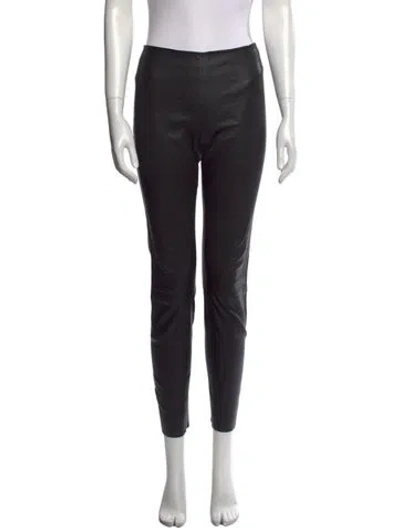 Pre-owned Jitrois Lambskin Skinny Leg Pants In Black