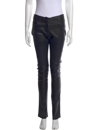 Pre-owned Jitrois Lambskin Straight Leg Pants In Black