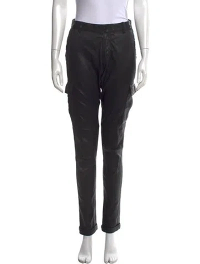 Pre-owned Jitrois Lambskin Straight Leg Pants In Black