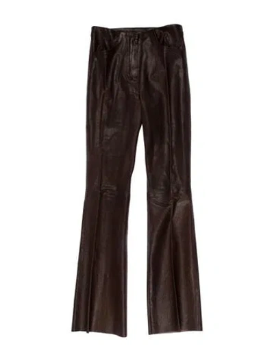 Pre-owned Jitrois Lambskin Wide Leg Pants In Brown