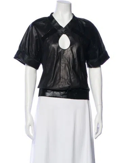 Pre-owned Jitrois Leather Asymmetrical Top In Black