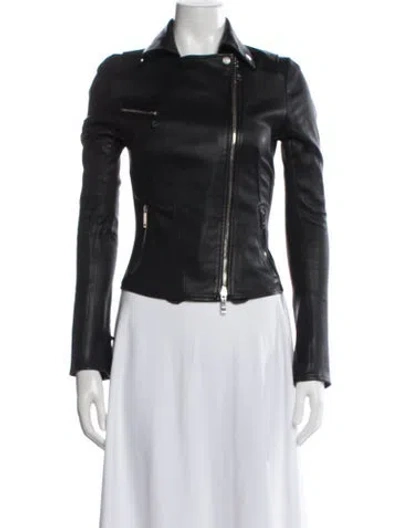 Pre-owned Jitrois Leather Biker Jacket In Black