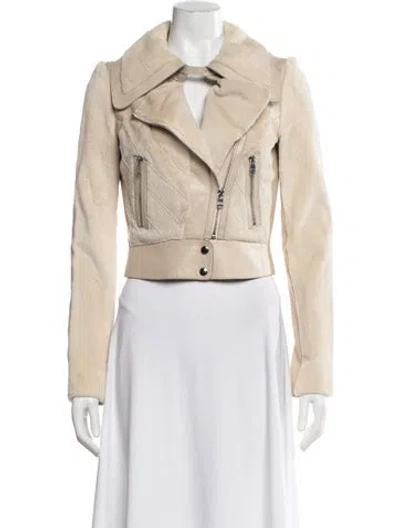 Pre-owned Jitrois Leather Biker Jacket In Neutral