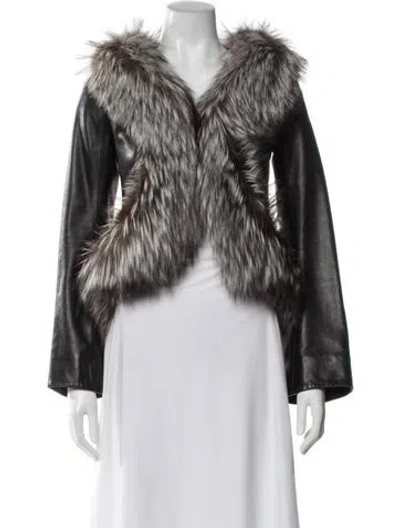 Pre-owned Jitrois Leather Faux Fur Jacket In Black