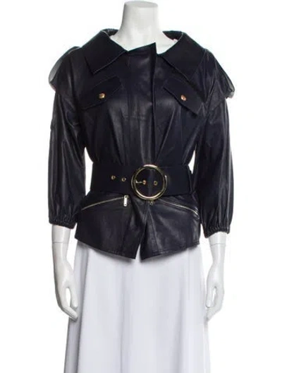 Pre-owned Jitrois Leather Jacket In Blue