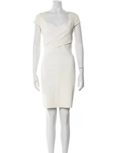 Pre-owned Jitrois Leather Knee-length Dress In White