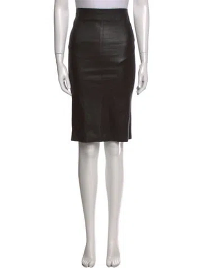 Pre-owned Jitrois Leather Knee-length Skirt In Black