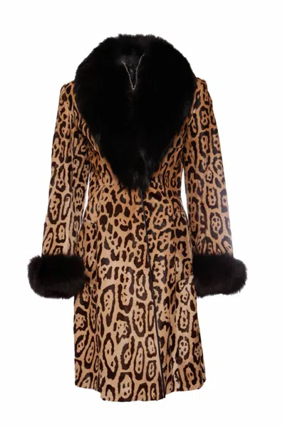Jitrois , Leather Leopard Coat With Ponyskin In Brown
