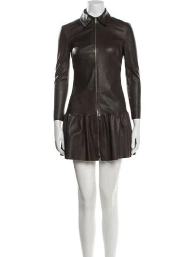 Pre-owned Jitrois Leather Mini Dress In Black