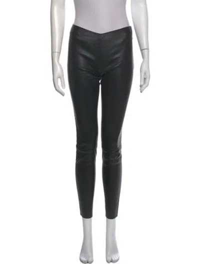 Pre-owned Jitrois Leather Skinny Leg Pants In Black