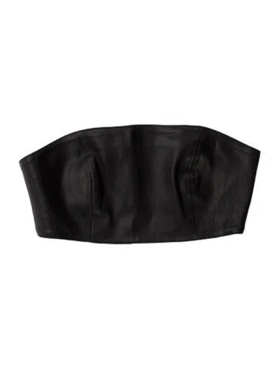 Pre-owned Jitrois Leather Strapless Top In Black