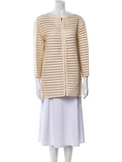 Pre-owned Jitrois Leather Striped Jacket In Neutral