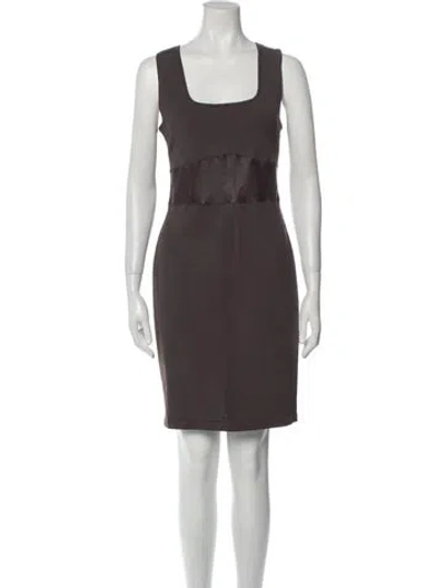 Pre-owned Jitrois Square Neckline Mini Dress In Brown