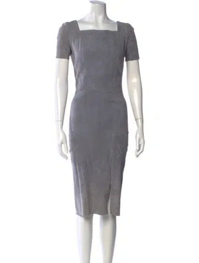 Pre-owned Jitrois Suede Knee-length Dress In Grey