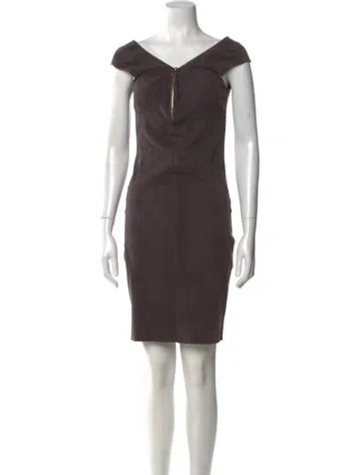 Pre-owned Jitrois Suede Mini Dress In Gray