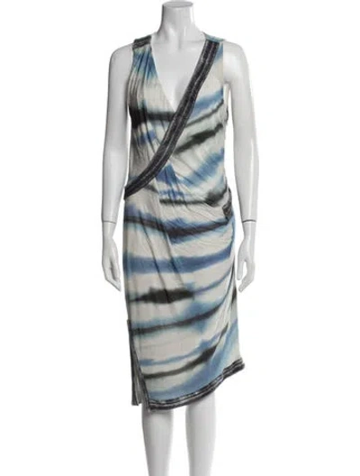 Pre-owned Jitrois Tie-dye Print Knee-length Dress In Blue