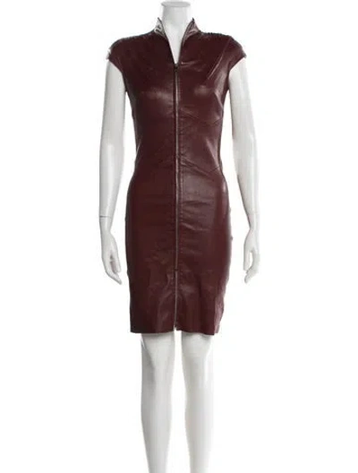 Pre-owned Jitrois Vintage Knee-length Dress In Burgundy