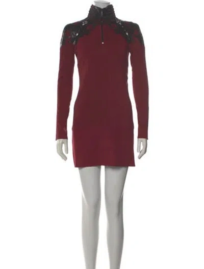 Pre-owned Jitrois Vintage Mini Dress In Burgundy