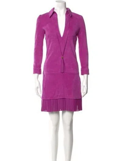 Pre-owned Jitrois V-neck Mini Dress In Purple