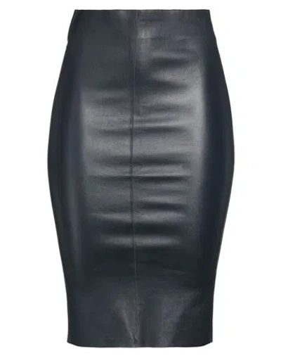 Jitrois Woman Midi Skirt Midnight Blue Size 4 Lambskin
