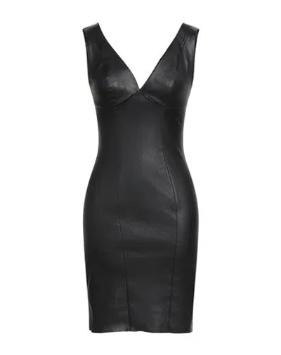Jitrois Woman Mini Dress Black Size 6 Lambskin, Cotton, Elastane