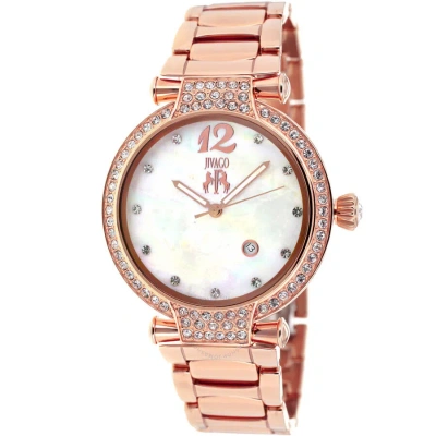 Jivago Bijoux Mother Of Pearl Dial Ladies Watch Jv2218 In Gold Tone / Mop / Mother Of Pearl / Rose / Rose Gold Tone
