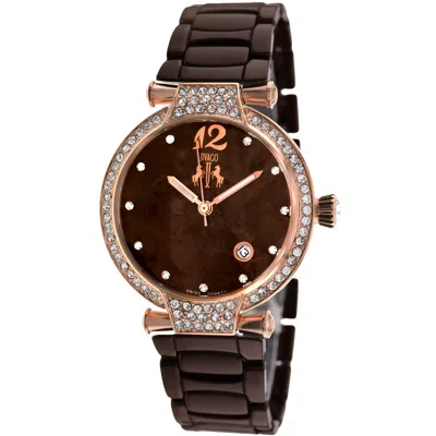 Jivago Women's Bijoux Brown Mop Round 36mm In Gold