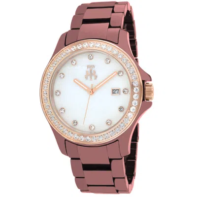 Jivago Women's Ceramic Maroon Mop Round 38mm In Gold
