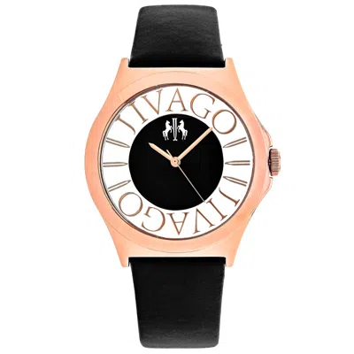 Jivago Women's Fun Black Round 40mm In Gold