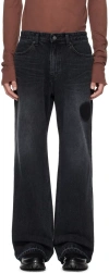 Jiyongkim Black Straight Jeans In Black