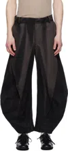 Jiyongkim Black Sun-bleached Curved Drawcord Trousers In Black