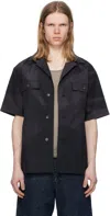 Jiyongkim Black Sun-bleached Tailored Collar Shirt In Black