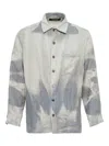 Jiyongkim Bleach-effect Linen Shirt In Gray