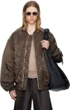 Jiyongkim Brown Sun-bleached Flight Bomber Jacket In Brown