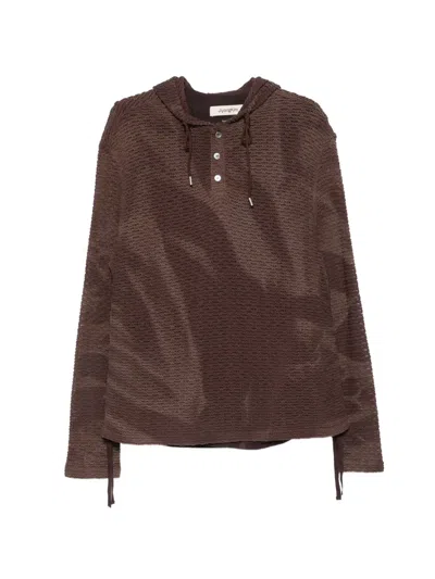 Jiyongkim Button-up Hoodie In Brown