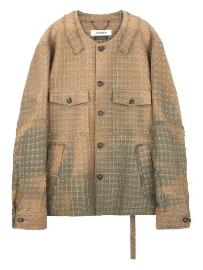 Jiyongkim Collarless Tweed Jacket In Multi