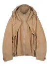 Jiyongkim Draped Hooded Jacket In Neutral