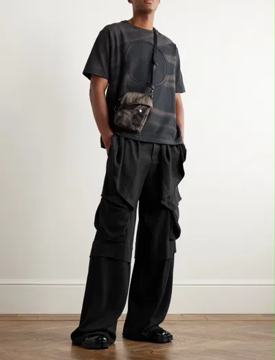 Pre-owned Jiyongkim Draped Wide-leg Cargo Pants In Black