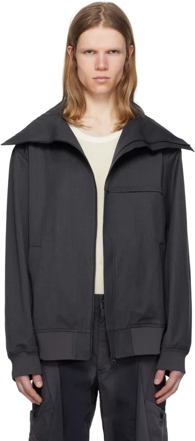 Jiyongkim Gray Hooded Zip-up Jacket In Grey