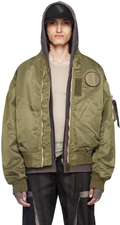 24ss JiyongKim alpha industries ジャケット Jiyongkim Khaki Alpha Industries Edition Bomber Jacket In Green