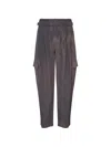 PINSTRIPE-PRINT CARGO PANTS