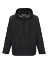 Jiyongkim Raw-edge Drawstring Hoodie In Black