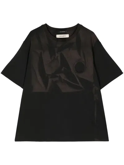 Jiyongkim Sun-bleached Cotton T-shirt In Black