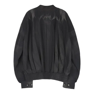 Jiyongkim Sun-bleached Pleated Bomber In Black