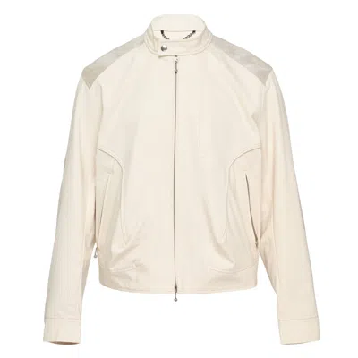 Jiyongkim Sun-bleached Bio Biker Jacket In White