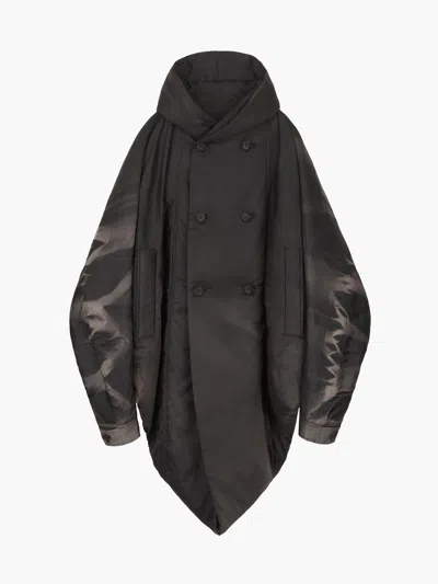 Jiyongkim Sun-bleached Draped Insulate Jacket In Black
