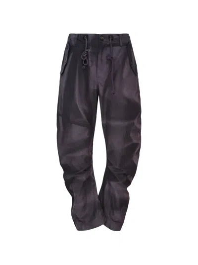 Jiyongkim Sun-bleached Drawstring-waist Trousers In Purple