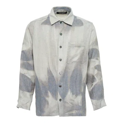 Jiyongkim Sun-bleached Front Pocket Shirt In Silver