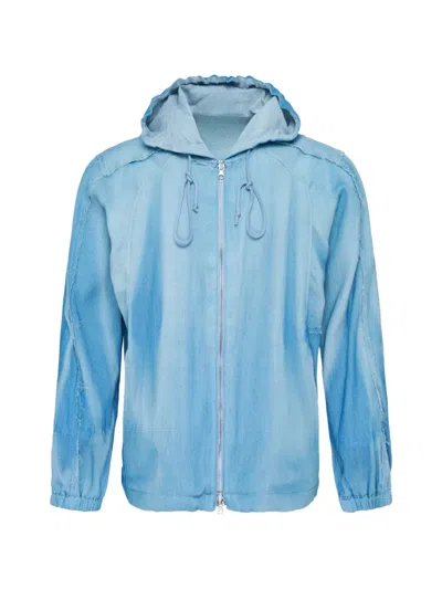 Jiyongkim Sun-bleached Reversible Hood Jacket In Blue
